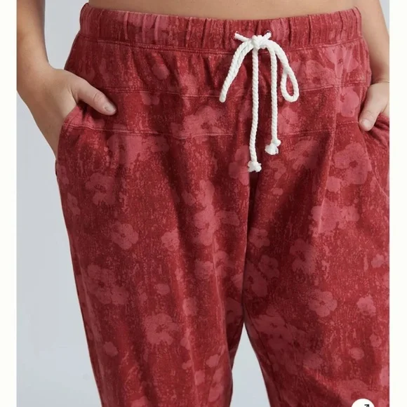 Anthropologie Saturday Sunday Cherry Red Lounge Pants Size M - Picture 2 of 9